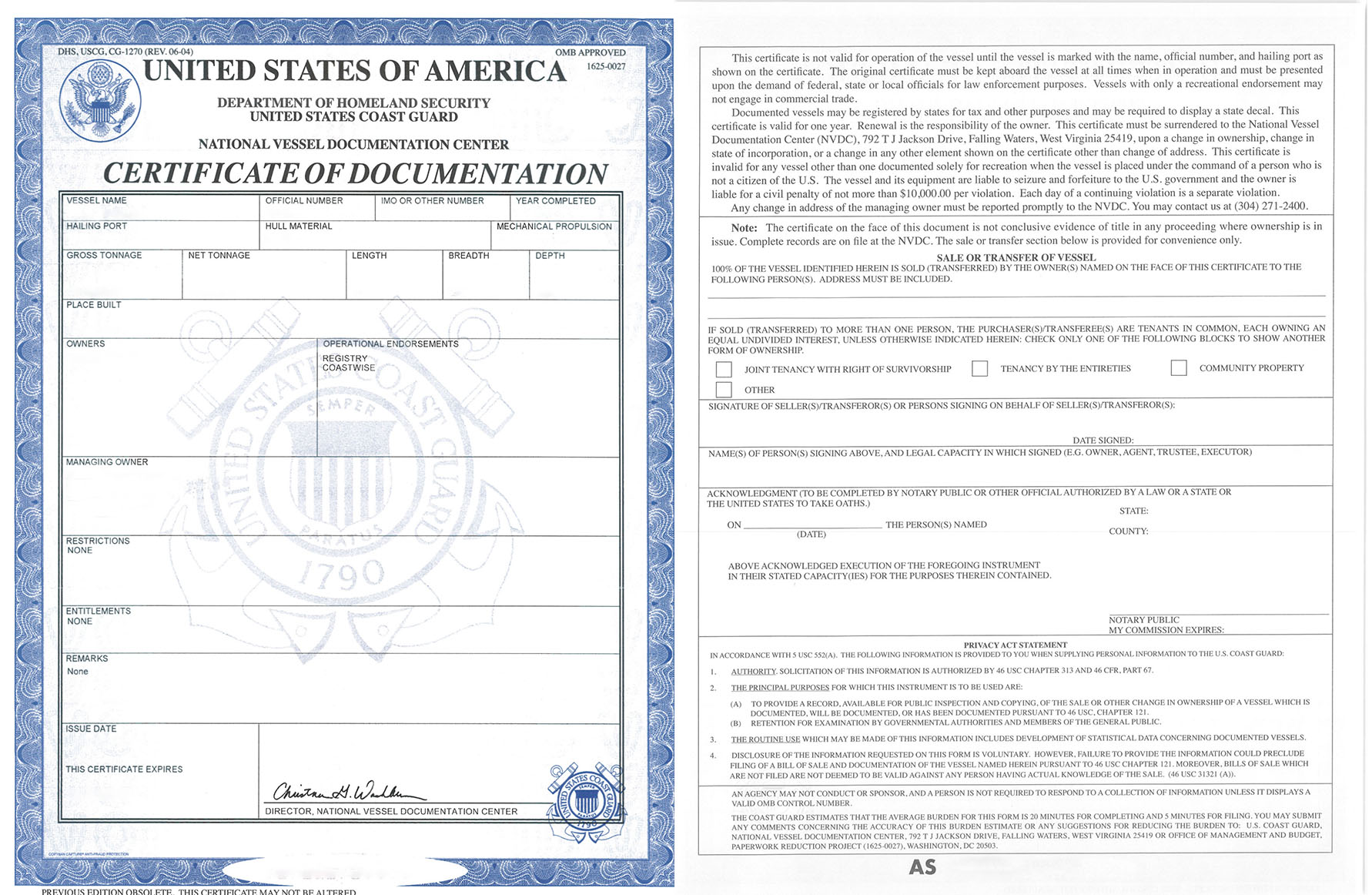 USCG Documentation Vs. State Titling