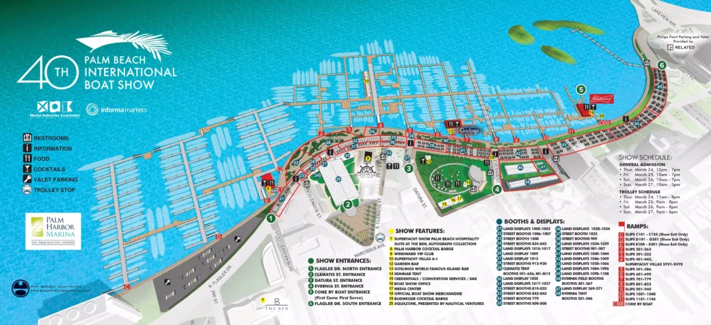 Palm Beach International Boat Show 2022, map of show
