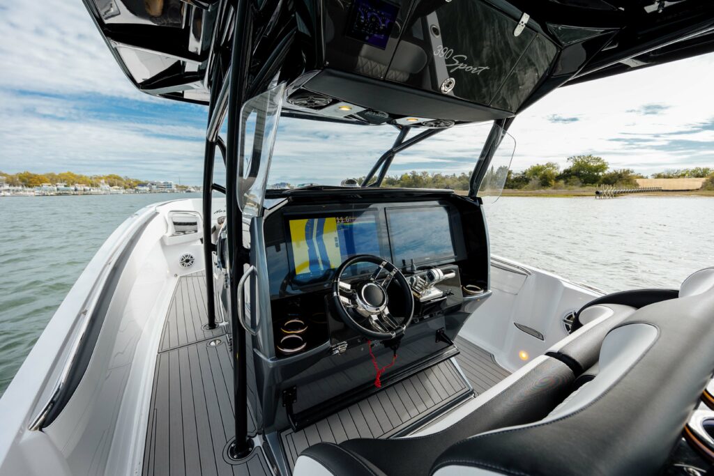 tech, reasons to buy a nor tech, fushion, power, luxury, quad mercury 450s, racing motors, mercury motors, offshore racing, poker runs, custom detailed interior, custom interior, one of a kind