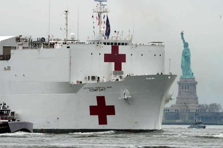 The U.S. Naval Hospital Ship, Comfort, Docks in New York